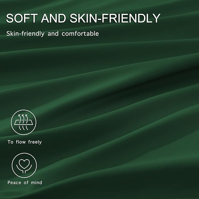 Monbix King Size Comforter Set - 7 Pieces Bed in a Bag King, Emerald Green Bedding Sets with Comforter, All Seasons Comforter Bed Set with Sheets, Pillowcases & Shams