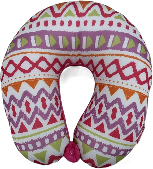Bookishbunny U Shaped Micro Beads Microbead Neck Head Support Travel Pillow, 12"x12"x4" (WavePink)