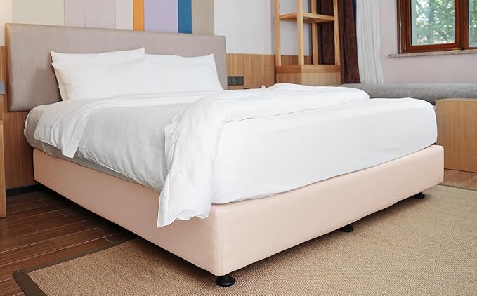 Alyvia Spring Box Spring Cover Full Size - Jersey Knit & Stretchy Wrap Around 4 Sides Bed Skirt for Hotel & Home - Full/Full XL, Pink
