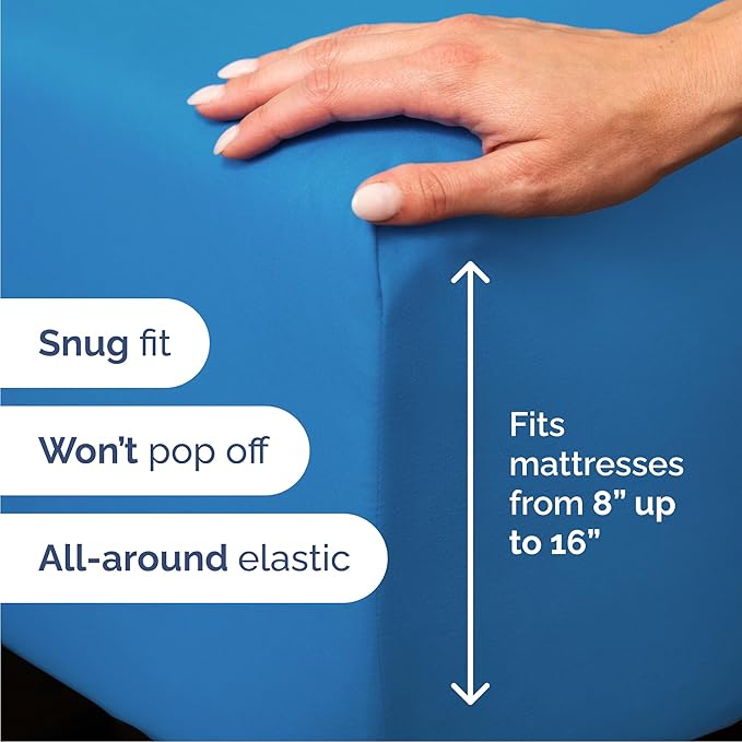Cal King 6 Piece Sheet Set - Comfy Breathable & Cooling - Soft Hotel Luxury Bedding Set with 8-16 Inch Deep Pockets - 1 Flat & 1 Fitted Sheet & 4 Pillowcases - Wrinkle Free & Easy Care - Royal Blue