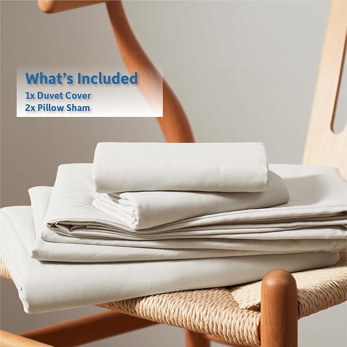 Nestl Off White California King Duvet Cover Sets - Soft Double Brushed Cal King Duvet Cover, 3 Piece, with Button Closure, 1 Duvet Cover 104x98 inches and 2 Pillow Shams