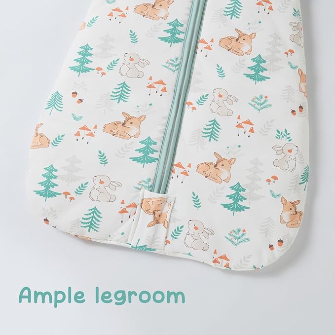 Baby Sleeping Bag 2.5 TOG Cotton Winter Sleep Sack for Newborn babies, Unisex Baby Wearable Blanket with Animal Patterns, Deer, L