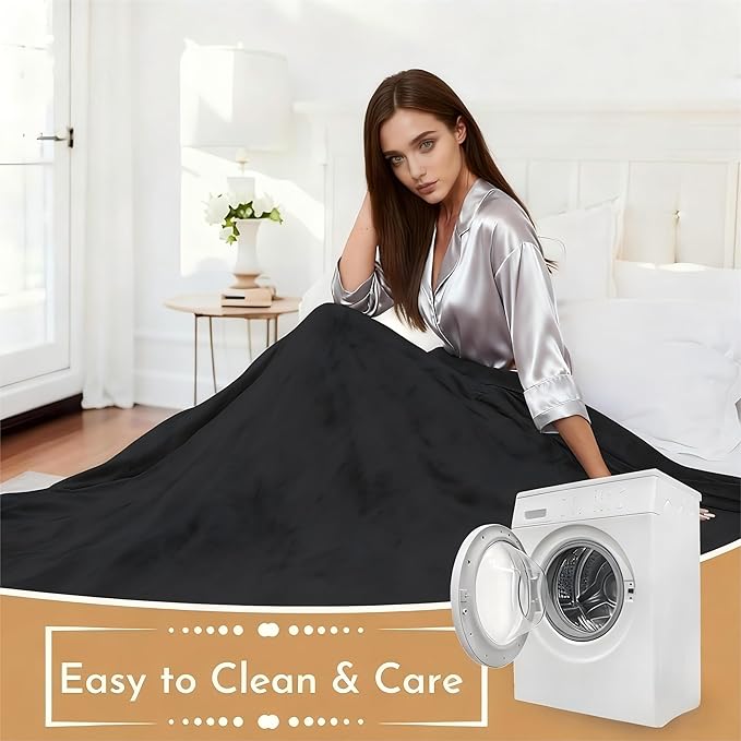 Electric Heated Blanket 72"x84" Full Size Flannel Heated Blanket, Cozy & Warm for All Night, 4 Heat Settings & 10 Hours Auto Off, Machine Washable, Iron Grey