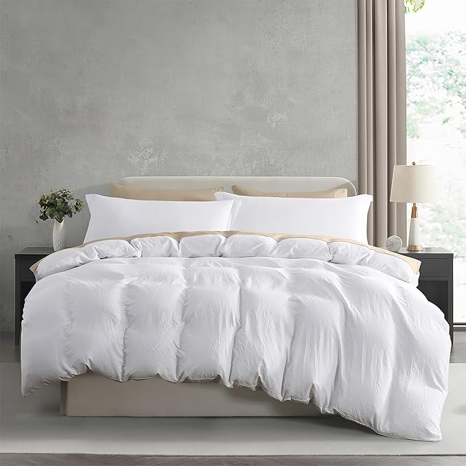Nestl White Duvet Cover Full Size - Soft Prewashed Full Size Duvet Cover Set, 3 Piece, with Zipper Closure, 1 Duvet Cover 80x90 inches and 2 Pillow Shams - No Comforter