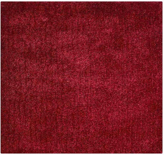 Hand Tufted SHAG Polyester ECO-Friendly Area Rugs - 8'x8', Square, Dark Pink, Solid Plain Design, High Pile Thick Handmade Anti Skid Area Rugs for Living Room, Bed Room K00111