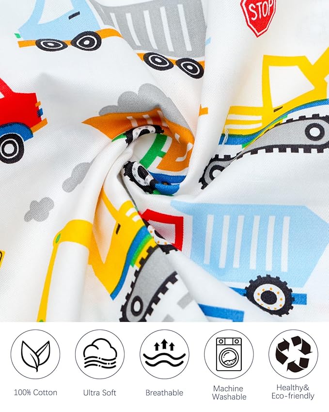 ALVABABY Toddler Pillowcases 2 Pack Cotton Kids Pillow Cover Fit 13"x 18" or 14"x20" Envelope for Girl Boy Sleepy Travel 2L-FTP12A