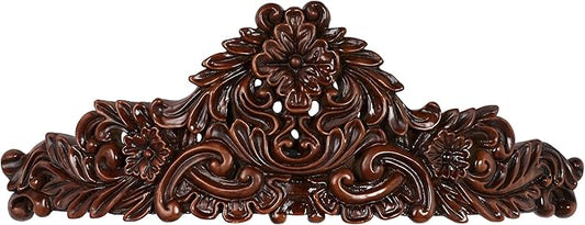 Cheyanne Traditional Wall Teester | Warm Natural Cherry Finish | Royal Resin Bed Crown Creates a Lavish Canopy with your Window Curtain Panels or Sheer Drapery | Classic Scrollwork and Medallions