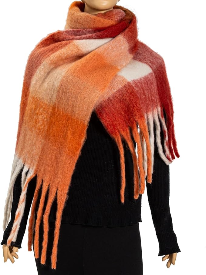 Winter Women Chunky Scarf Warm Blanket Big Thick Large Oversized Wrap Colorful Long Solid Scarves