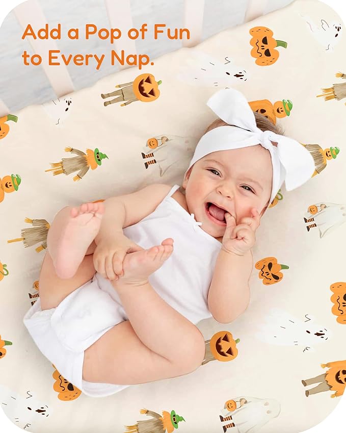 Pack and Play Sheets Fitted 2 Pack, 38x26 Graco Pack n Play Sheets for Playard & Travel Crib Mattress, Ultra Soft Jersey Knit, Breathable Stretchy Deep Pocket, Compatible with Mini Cribs