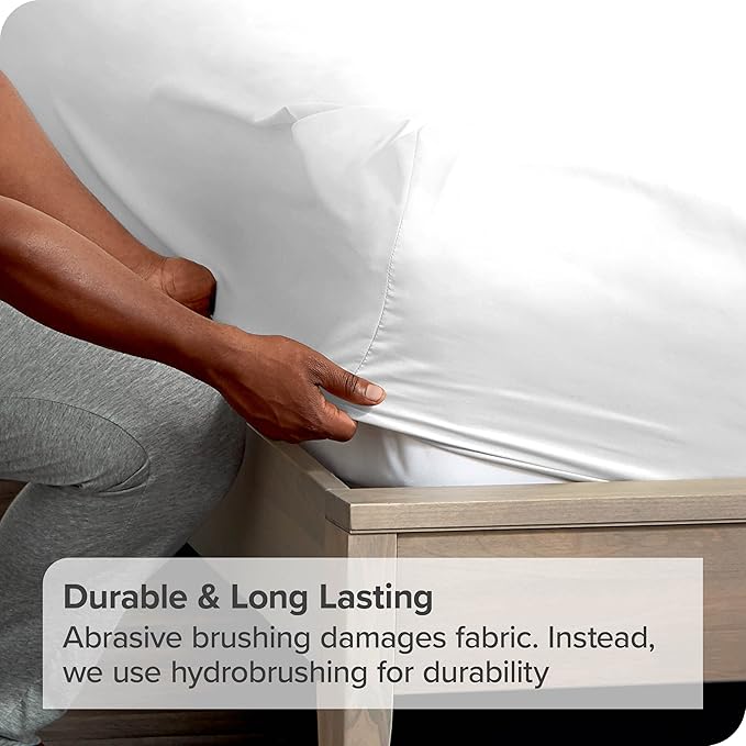 Bare Home 2-Pack Fitted Bottom Sheets Split King - Premium 1800 Ultra-Soft Microfiber - Deep Pocket - 4 Twin XL Fitted Sheets (Split King, White)
