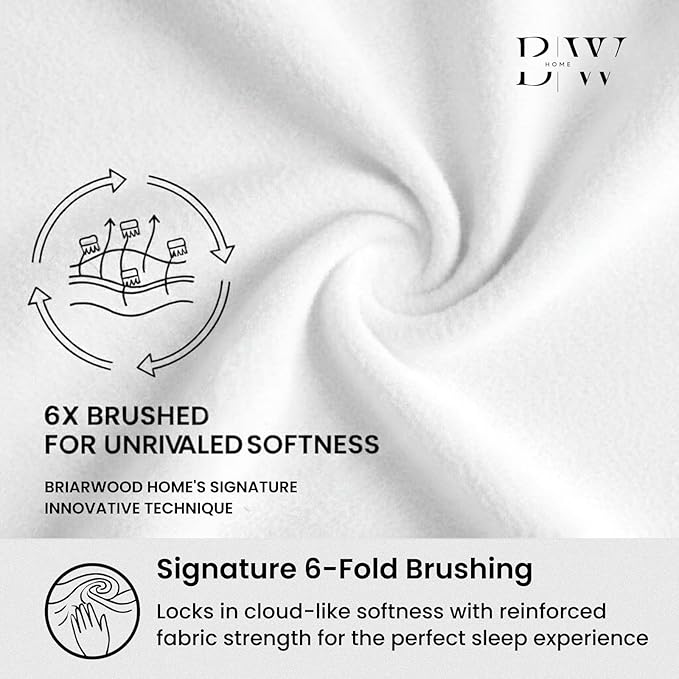 Briarwood Home® Printed Flannel Sheet Set, 100% Natural Cotton, Soft, Warm & Deep Pocket, Advanced Nano-Tech Making it Resistance to Pilling; Brushed 6 Times for Softness (Snowflakes, King)
