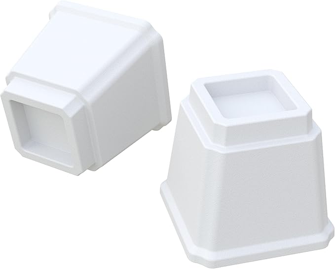 Bed Risers Heavy Duty 5 Inches Bed Elevators, Set of 6 Lifts Up 3,000 lbs Furniture Riser for Sofa and Table, White