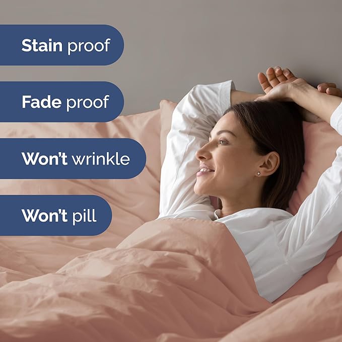 Duvet Cover Twin/Twin XL Size - Extra Soft Twin/Twin XL Size Duvet Cover - Lightweight & Breathable & Fade Free with Zipper Closures and Ties - 68" x 90" Inches - (Mauve) Comforter Not Included