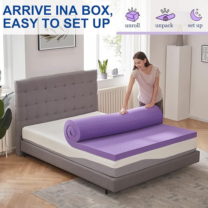 SINWEEK 4 Inch Gel Memory Foam Mattress Topper Ventilated Soft Pressure Relieve Mattress Pad, Breathable Bed Topper, CertiPUR-US Certified, Twin Size