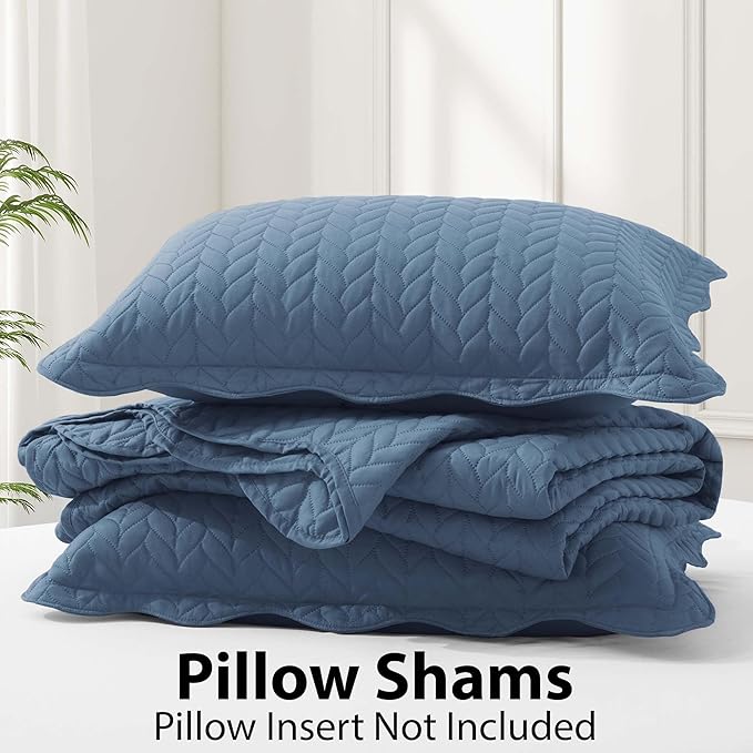 IR Imperial Rooms Twin Quilt Bedding Set (68” x 86”) - Bulk Pack of 10 Wholesale for Hotels, Guest Bedroom & Airbnbs - Lightweight Microfiber Reversible Embossed Quilts Bedspreads (Light Blue)