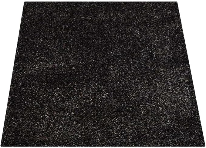 Hand Tufted SHAG Polyester ECO-Friendly Area Rugs - 10'x10', Square, Silver Black, Solid Plain Design, High Pile Thick Handmade Anti Skid Rugs for Living Room, Bed Room K00111