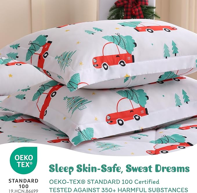 JSD Cars Kids Comforter Set Twin Size, Soft Lightweight Printed Microfiber Beddings Machine Washable Oeko-TEX Certified