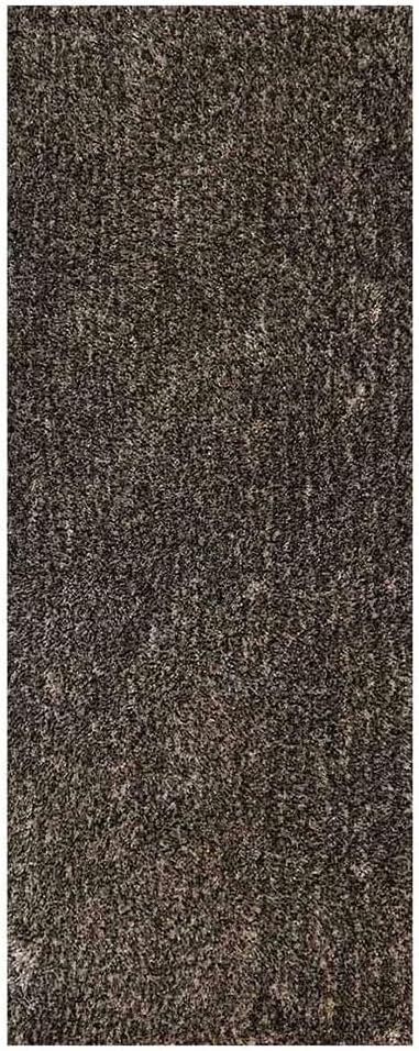 Hand Tufted SHAG Polyester ECO-Friendly Area Rugs - 2'6''x10', Runner, Gray White, Solid Plain Design, High Pile Thick Handmade Anti Skid Rugs for Living Room, Bed Room K00111