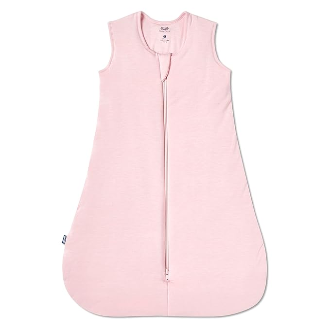 HALO SuperSoft Bamboo Wearable Blanket 1.5 TOG – Buttery Soft, Plush Baby Sleep Sack for Newborns, Infants & Toddlers, Hip-Healthy Design, Machine Washable, 6 – 12 Months, Medium, Dusty Pink