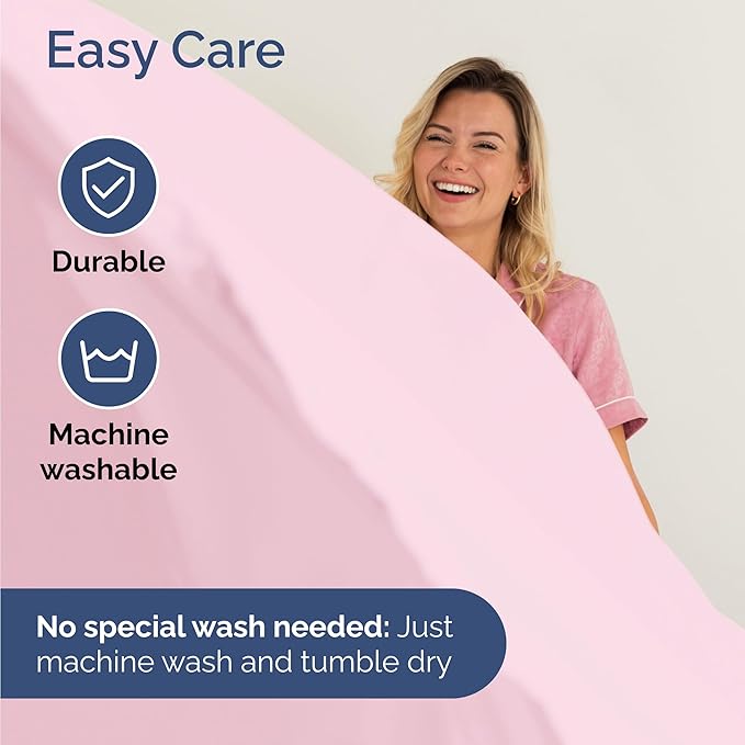 Twin 4 Piece Sheet Set - Comfy Breathable & Cooling - Ultra-Soft Hotel Luxury Bedding Set with 8-16 Inch Deep Pockets - 1 Flat & 1 Fitted Sheet & 2 Pillowcases - Wrinkle Free & Easy Care - Light Pink