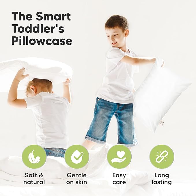KeaBabies 13 x18 Toddler Pillowcase, Waterproof - Soft Waterproof Toddler Pillow Protector Cover for Kids, Boys, Girls, Durable Machine Washable, Small Travel Pillow Sold Separately (Soft White)