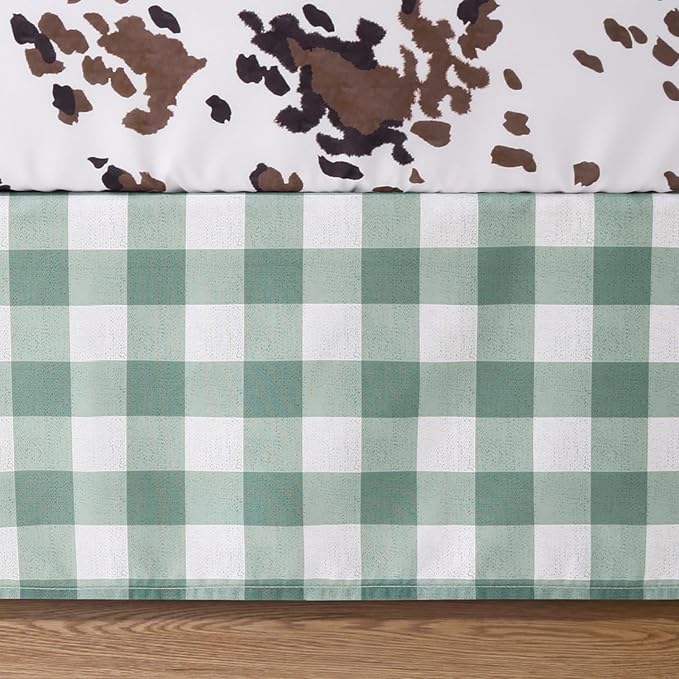 The Peanutshell 3 Piece Baby Crib Bedding Set for Boys & Girls - Newborn, Infant & Toddler Nursery Bed Set Decor with Fitted Crib Sheet, Dust Ruffle, Crib Comforter - Boho Farm
