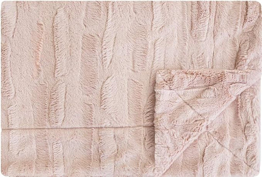 Minky Couture Sorbet Blanket - Ultra-Soft Throw for Silky Smooth Comfort - Premium Decorative Throw Blanket - Midweight, Breathable Fabric - Machine Washable Adult, Blush