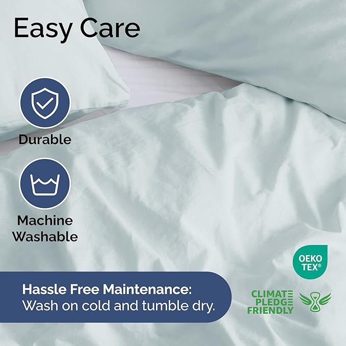 Duvet Cover King Size - Extra Soft King Size Duvet Cover - Lightweight, Breathable & Cozy - Easy Care & Fade Free w/ Zipper Closures & Ties - 104" x 90" Inches - (Ice Blue) Comforter Not Included