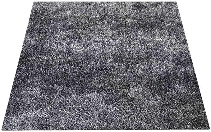Rugsotic Carpets Hand Tufted SHAG Polyester ECO-Friendly Area Rugs - 10'x10', Square, Gray White, Solid Plain Design, High Pile Thick Handmade Anti Skid Area Rugs for Living Room, Bed Room K00111