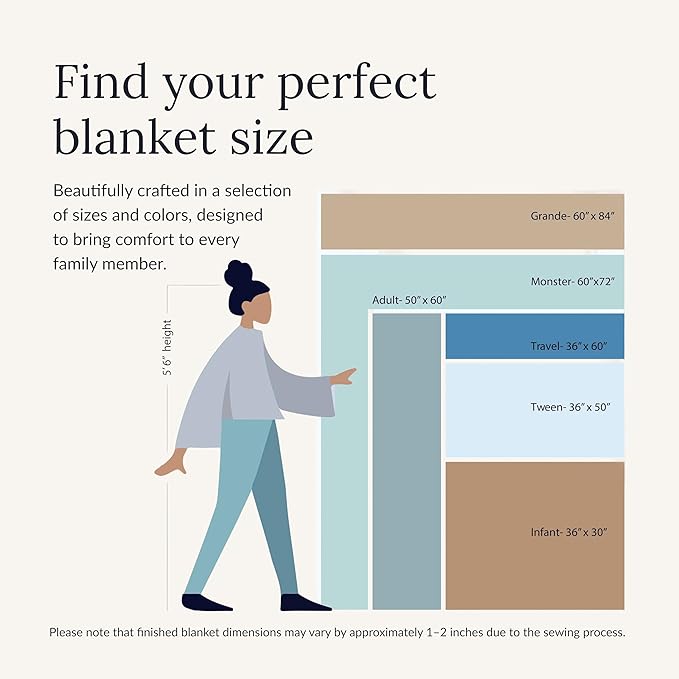 Minky Couture Sorbet Blanket - Ultra-Soft Throw for Silky Smooth Comfort - Premium Decorative Throw - Midweight, Breathable Fabric - Machine Washable Monster, Almond Croissant