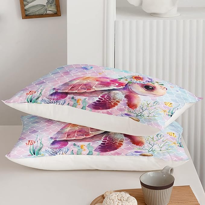 Axolotl Turtle Bedding Set - 3Pcs Queen Comforter Set with Pillowcases