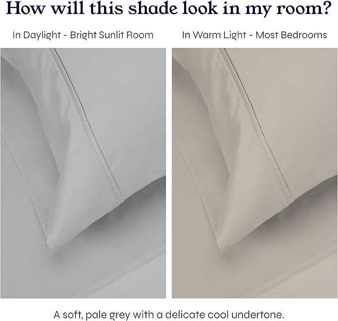 Twin XL/Twin Duvet Covers Only - Premium 400 Thread Count, Natural 100% Cotton Twin Comforter Cover, Soft Sateen Weave, Button Closure and Corner Ties - Light Grey