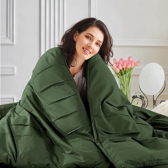 NEXHOME PRO 100% Organic Cotton Duvet Cover Full,Linen Like Pleated Textured Olive Green Duvet Cover Set,3pc Bedding Set with Zipper Closure, Soft,Lightweight and Breathable (80"x90", No Comforter)