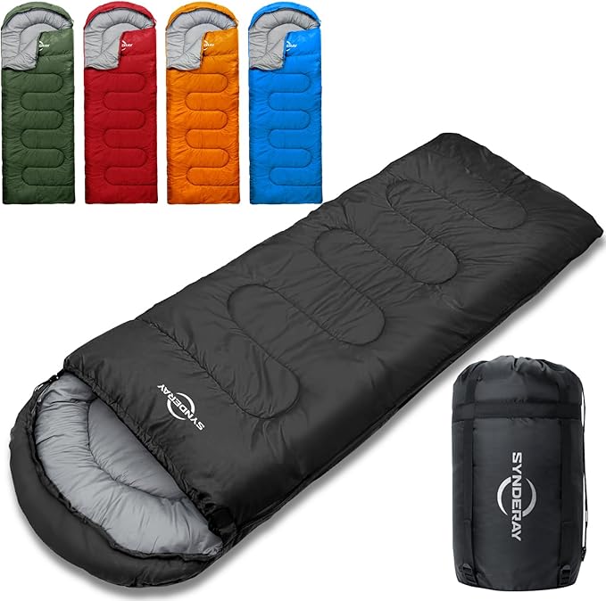 Sleeping Bags for Adults Cold Weather & Warm - Backpacking Camping Sleeping Bag for Kids 10-12, Girls, Boys - Lightweight Compact with Compression Sack