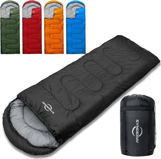 Sleeping Bags for Adults Cold Weather & Warm - Backpacking Camping Sleeping Bag for Kids 10-12, Girls, Boys - Lightweight Compact with Compression Sack