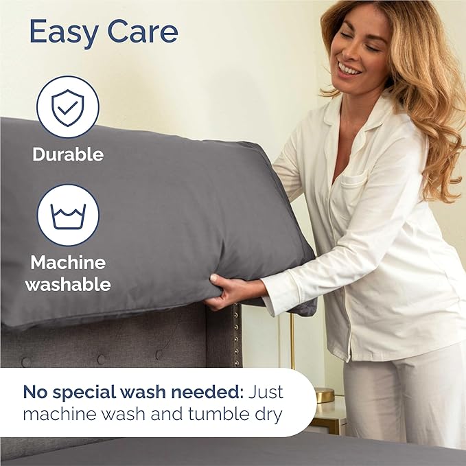 Twin 4 Piece Sheet Set - Comfy Breathable & Cooling - Ultra-Soft Hotel Luxury Bedding Set with 8-16 Inch Deep Pockets - 1 Flat & 1 Fitted Sheet & 2 Pillowcases - Wrinkle Free & Easy Care - Dark Grey
