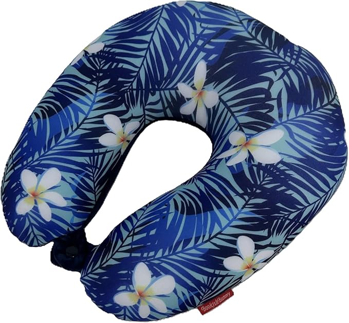 Bookishbunny U Shaped Micro Beads Microbead Neck Head Support Travel Pillow, 12"x12"x4" (WhiteFlower)