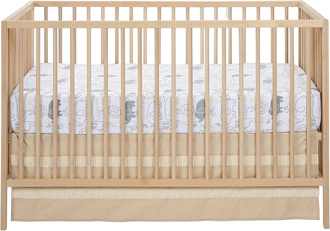 Lambs & Ivy Jungle Story 100% Cotton Safari Baby Fitted Crib Sheet - White