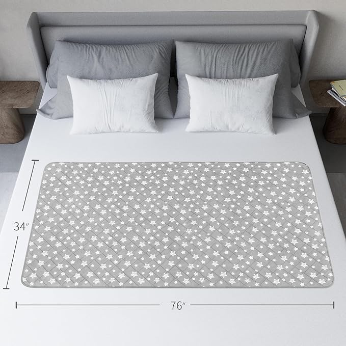 Waterproof Bed Pads Washable, Absorbent Chuck Pads Non Slip for Incontinence, Waterproof Mattress Protector for Seniors, Bedwetting Kids, Hospitals, Pets, 34"x76" 2 Pack