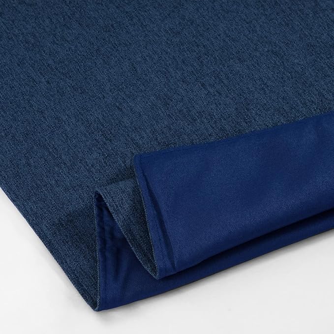 AMBERIS Bed Runner Dark Blue, Imitation Linen Decorative Bed Scarf for Home Hotel (Pillowcases Sold Separately)