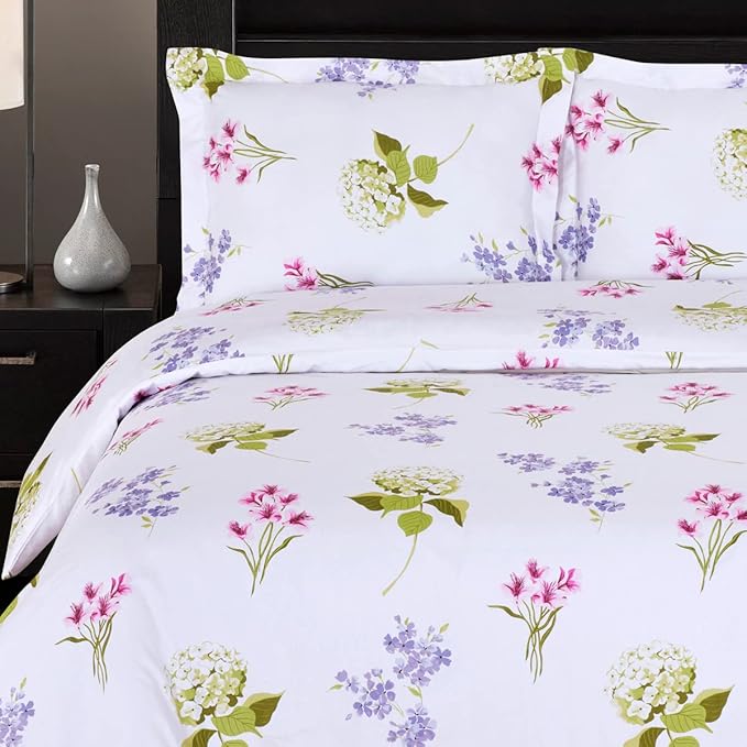 Royal Hotel Bedding Blossom Floral 4-Piece Full/Queen Comforter Set, 100-Percent Cotton, 300-Thread-Count by Royal Hotel
