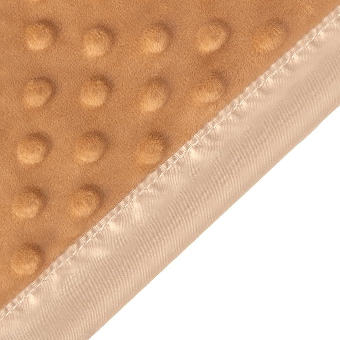 Baby Security Blanket Lion Soft Minky Dot Fabric with Silky Satin Backing Snuggle Toy Animal Blanket for Infant and Toddler Brown 13.5 Inch
