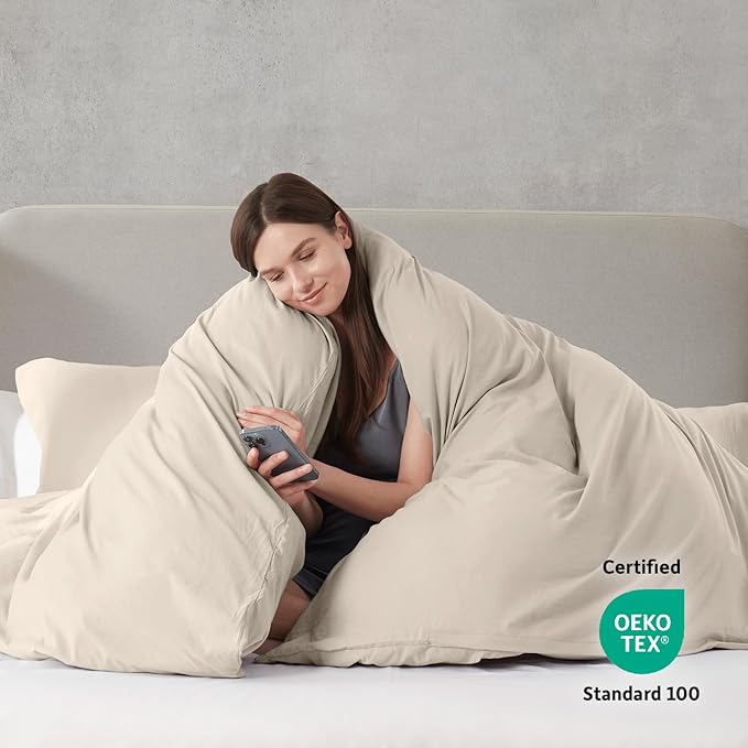Nestl Twin Duvet Cover Set - Soft Prewashed Linen Duvet Cover Twin/Twin XL, 2 Piece, with Zipper Closure, 1 Duvet Cover 68x90 inches and 1 Pillow Sham