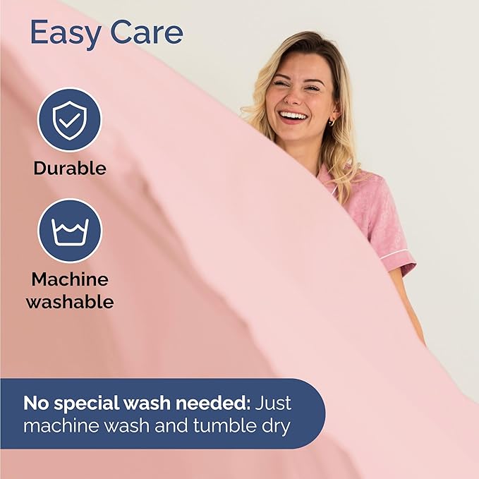 Twin 4 Piece Sheet Set - Comfy Breathable & Cooling - Ultra-Soft Hotel Luxury Bedding Set with 8-16 Inch Deep Pockets - 1 Flat & 1 Fitted Sheet & 2 Pillowcases - Wrinkle Free & Easy Care - Baby Pink