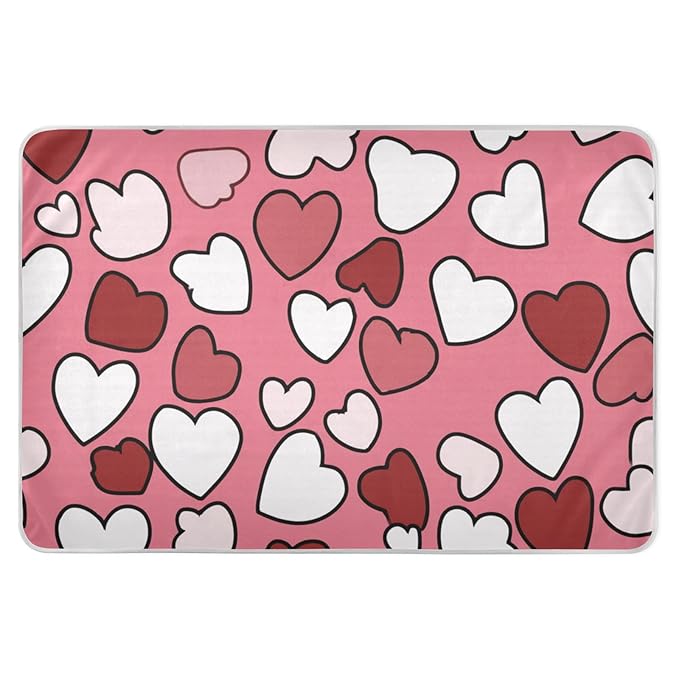 Waterproof Bed Pad Reusable Changing Pad Toddler Mattress Protector Large Pee Pad Baby Diaper Pad Soft Washable Liner Pink Love01