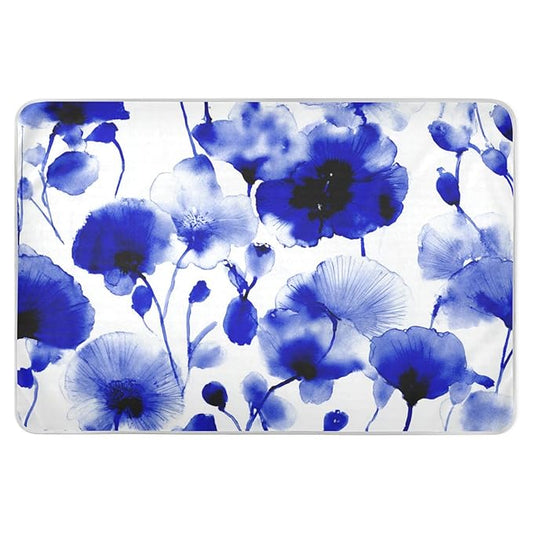 Waterproof Bed Pad Reusable Changing Pad Toddler Mattress Protector Large Pee Pad Baby Diaper Pad Soft Washable Liner Chinese Blue Poppy