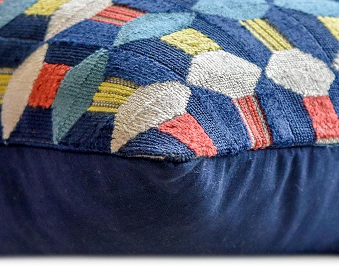 The HomeCentric Blue Bed Runner for King/Queen/Twin Velvet Decorative Bed Scarf 53"x18" Bed Runner Without Pillow Cover, Geometric Bed Scarf Bedroom Décor Accent - Blue Patterns