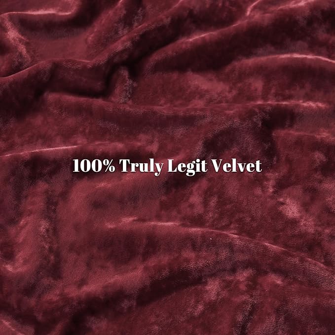 PHF Truly Velvet Duvet Cover Set King Size, 3pcs Ultra Soft Breathable Comforter Cover Set, Luxury Cozy Flannel Duvet Cover with Pillow Shams Bedding Collection, 104" x 90", Wine Red