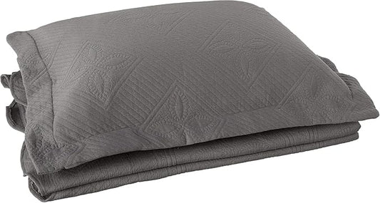 Superior 2 Piece Celtic Circles Cotton Bedspread Set, Decorative Bed Spread, Home Bed Decor, 1 Pillow Sham, Medium Weight Blanket, Matelasse Coverlet Bedding, Wedding Ring Design, Twin, Charcoal