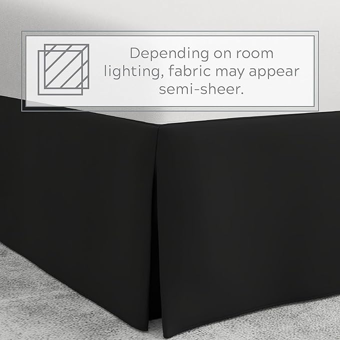 Bed Maker’s Never Lift Your Mattress Bed Skirt, Designed for Box Spring Beds, Split Corners, 14 Inch Drop Length, Queen, Black
